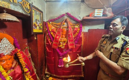 रायबरेली: IG प्रवीण कुमार ने चुरुवा मंदिर में किए दर्शन, बछरावां थाने का किया निरीक्षण, पुलिसकर्मियों ने किया भव्य स्वागत